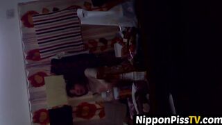 Cute Japanese pissing on the floor and afterward tidying up