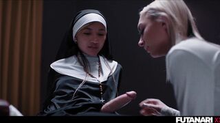 Frustrated Nuns Have Unholy Fuck When One Of Them Grows A Huge FUTA Dick