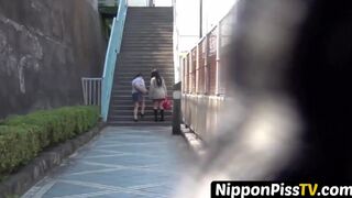Japanese woman cannot hold pee in and wets herself openly