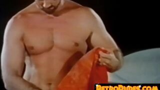 A hot solo masturbation is followed by a sexy vintage jock working out