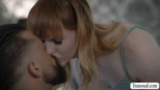 Redhead TS Lianna Lawson barebacked by boyfriend