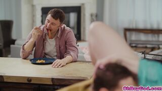 Stepson eating out stepmoms milf pussy