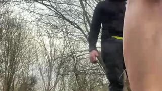 MILF slut get facial after blowjob and hard outdoor pounding