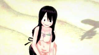 Tsuyu Froppy in hot swimsuit wants to do it on the beach - My Hero Academia