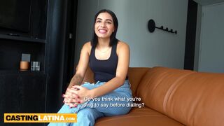 Cute Colombian amateur teen on casting