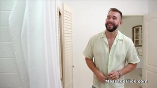 Catching ebony masseuse masturbating in the shower