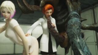 3D Monstrous Aliens Fuck Hot Girls