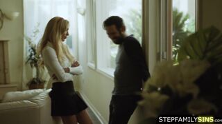 Petite blonde stepsis banged by stepbro