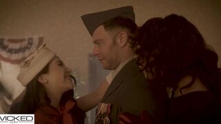 Celebrate the 1940's With Jane Wilde & Alexis Tae Getting Fucked By A Soldier