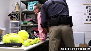 Shoplifter Maddy May fucked on the desk