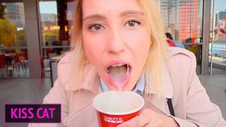 - 18 Babe Suck Dick in Toilet Wendis & Drink Coffee with Cum / Kiss Cat