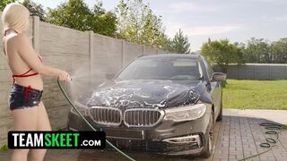 The Hottest Car Wash Ever | Try On Haul - TeamSkeet