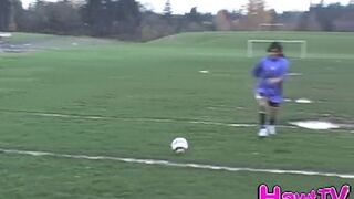 Soccer sluts flashing the coach
