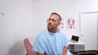 Big tits ebony doctor making patient cum
