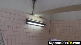 Japanese darlings got on tape while peeing in open latrine