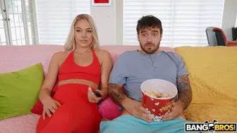 Stepbro hide his dick inside the popcorn bucket