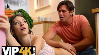 Stuck 4K - Kitchen is a perfect place for horny man to fuck girl