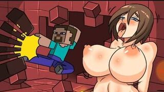 Minecraft Alex rides cock
