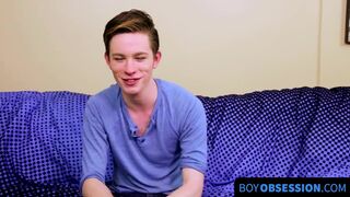 Before inserting fingers into his ass Twink conducted an interview