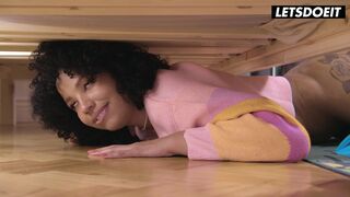 Curly Haired Slut Romy Indy Gets Stuck Under The Bed Then Banged Deep - HORNY HOSTEL