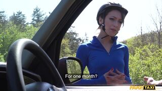 Sexy female cyclist is fucked by a big cock as compensation