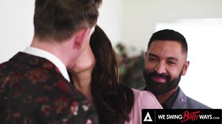 WE SWING BOTH WAYS - Bisexual Threesome At The Office With Sophia Burns' New BF And Her Coworker