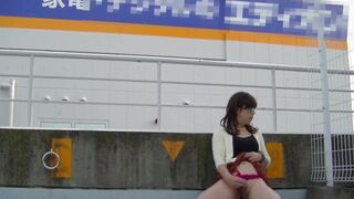 Japanese Crossdresser Outdoor Flashing.