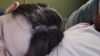 Cute Asian teen get facial after blowjob and hard pounding
