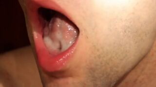 fruit fuck and self swallow - the best comes after cumming