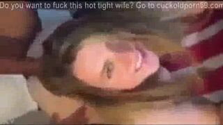 Cuckold wife takes 2 BBC loads threesome