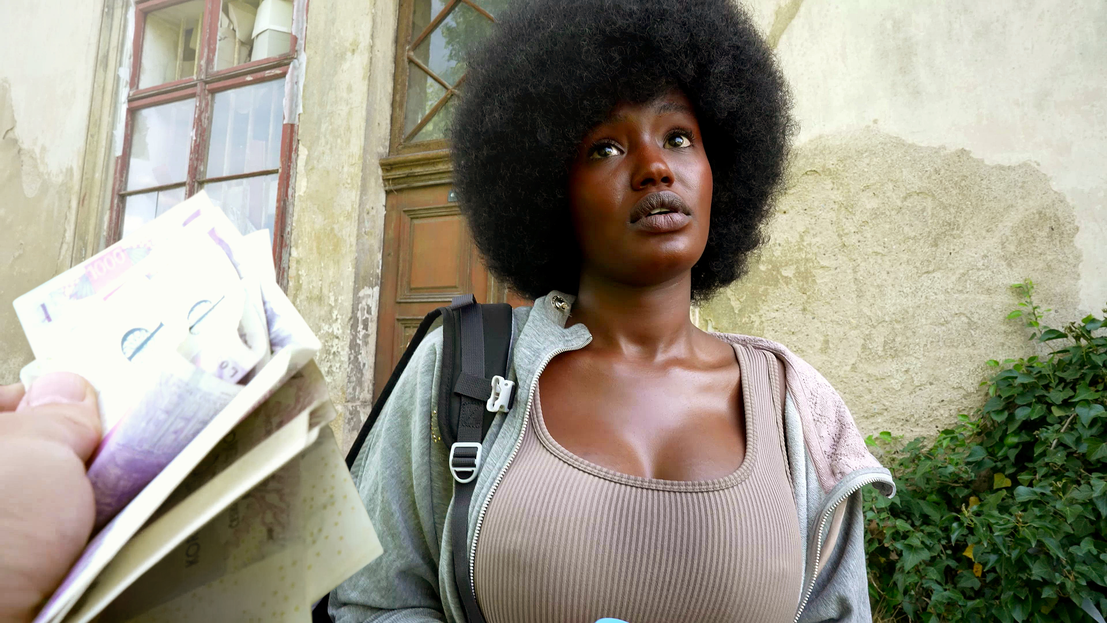 Czech streets 152: quickie with cute busty black girl