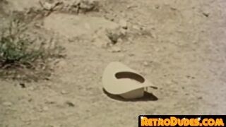 Gays from the past lick their balls after a throatfuck of 69 in the desert