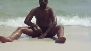 jerking off at the beach