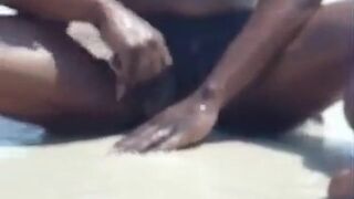 jerking off at the beach