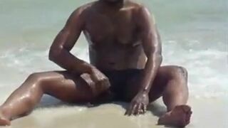 jerking off at the beach