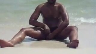 jerking off at the beach