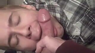 Sexy Blond Swallows HUGE Load of Cum