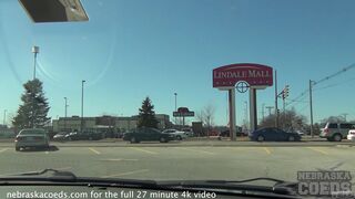 skinny mall worker masturbating in car