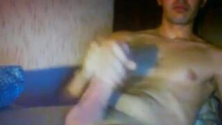 smooth turkish guy wanking huge thick cock on cam