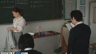 Japanese hottest teacher with big tits satisfies her student