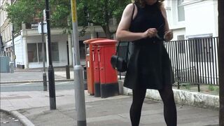 Sexy Transvestite masturbating out side the post office