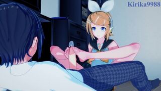 Kagamine Rin and I have intense sex in the bedroom. - VOCALOID Hentai