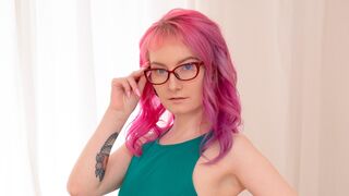 She Is Nerdy - Cute pink-haired chick Alien Fox is enjoying anal sex so much