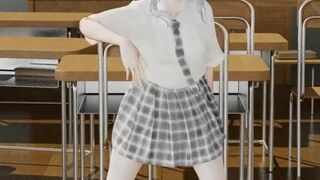 GENSHIN IMPACT GANYU SCHOOL UNIFORM CLASSROOM UNDRESS DANCE 3D VERTICAL SCREEN HENTAI WHITE HAIR