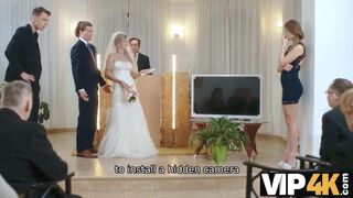 Guests can't hide emotions when they see bride fucking in video