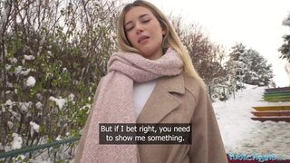 Cute blonde outdoor POV blowjob hardcore sex in secret location big dick tight pussy