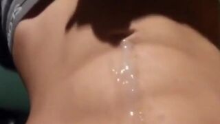 Twink Plays with His Huge Load After Intense Masturbation Solo