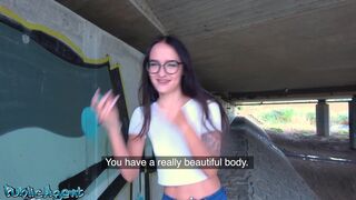 - heartbroken young woman with amazing tight body fucked under a public bridge!