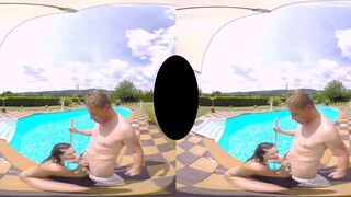 Rich Wife Creampied by the Pool Guy! Full Scene