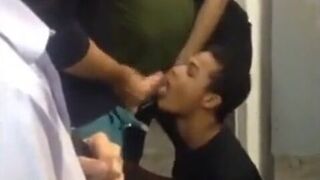 Public Restroom Blowjob by Amateur Gay Couple